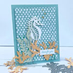Seahorse card created using the Seascape Bundle and Pattern Party Designer Series Paper Pack from Stampin